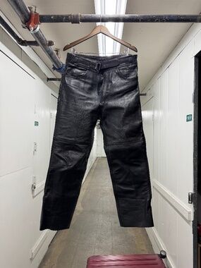 Joe Rocket Vintage Moto Leather Pants Loose Fit Side Zip